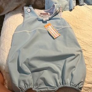 Smocked Polkadot boy bubble. NWT size 4